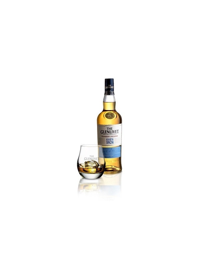 Whisky Glenlivet Founder´s reserve Estucuhe 2017 con 2 vasos  Whisky Glenlivet Founder´s reserve Estucuhe 2017 con 2 vasos