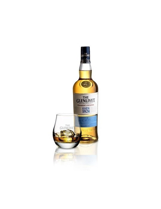 Whisky Glenlivet Founder´s reserve Estucuhe 2017 con 2 vasos 