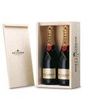 Caja madera 2 bot. Moet & Chandon Imperial 75cl.