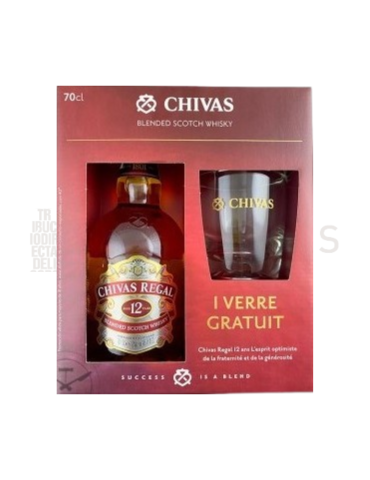 Whisky Chivas Regal 12A. Estuche con Vaso